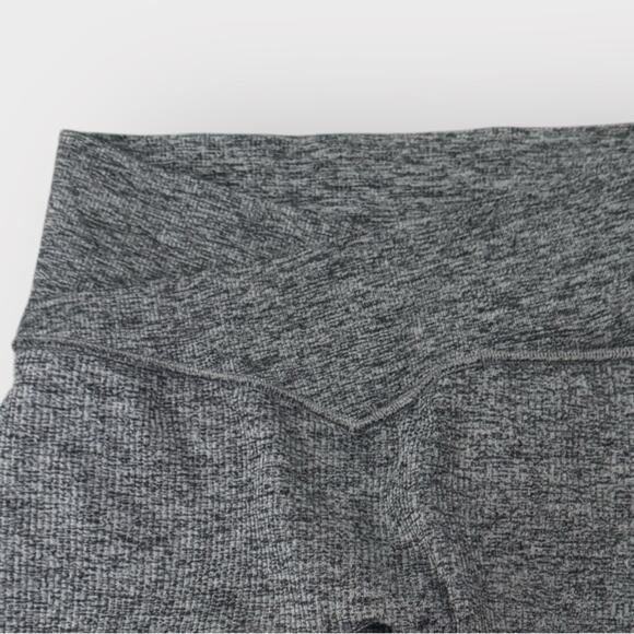 Colsie Gray Ribbed Biker Shorts, Crossover Waist, Medium - Picture 3 of 5